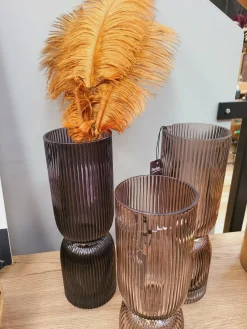 Parlane Vaas Ø10x26 cm OAKLYN glas smoke goud