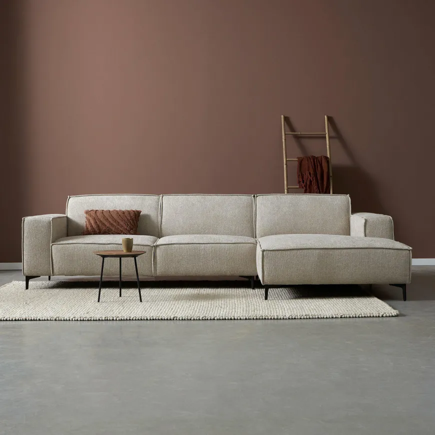 Pepp Interiors Bank River met chaise longue rechts in Majestic 603