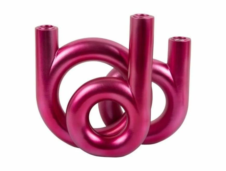 Present Time Kandelaar Rings medium - Metallic roze