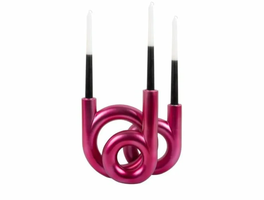 Present Time Kandelaar Rings medium - Metallic roze