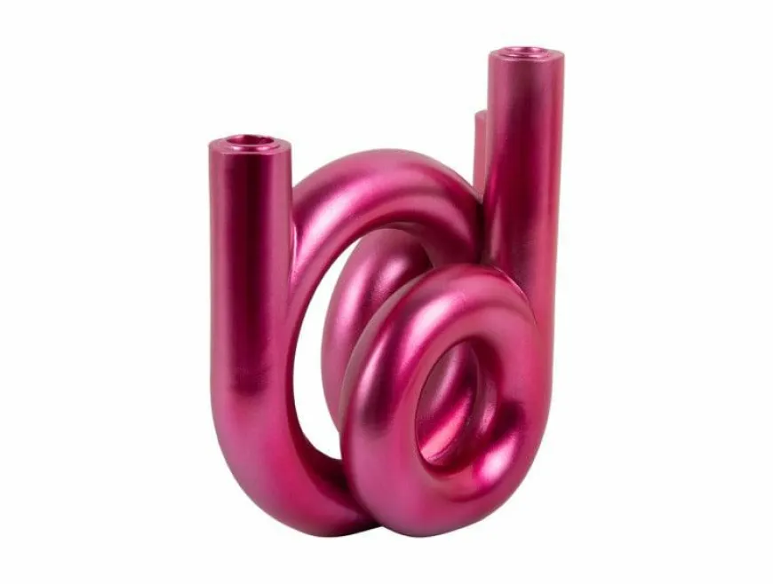 Present Time Kandelaar Rings medium - Metallic roze
