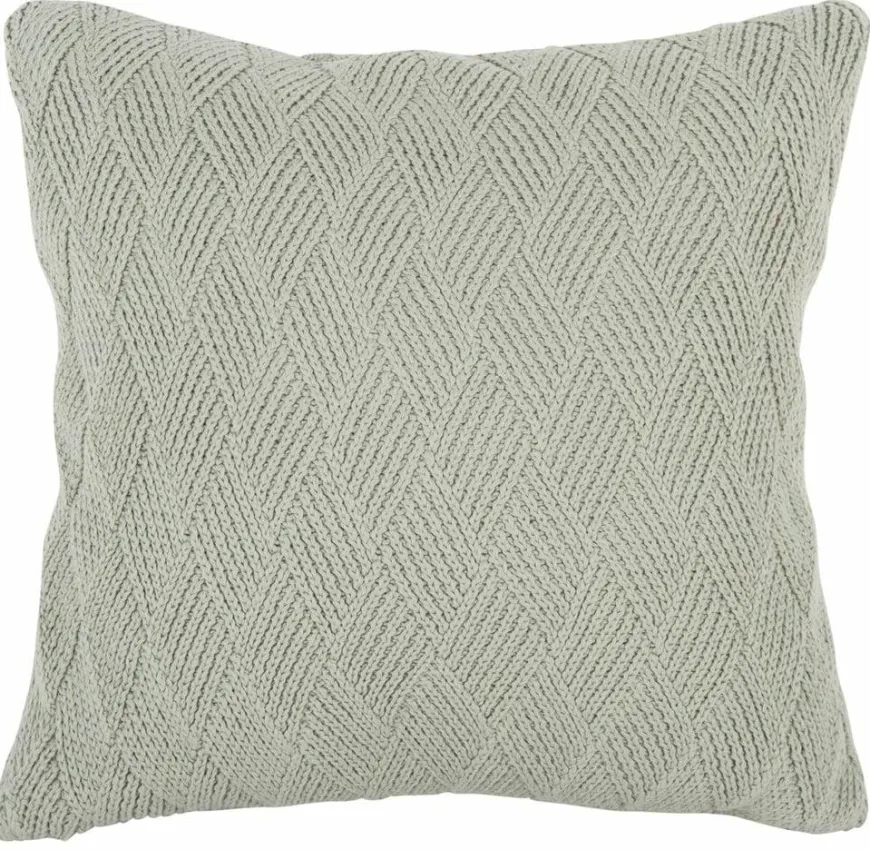 Present Time Kussen Checkered gebreid jadegroen