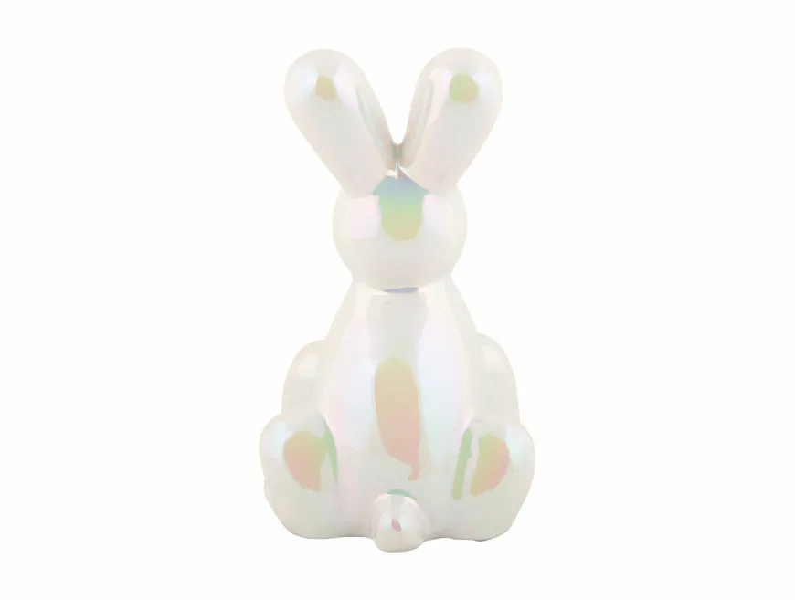 Present Time Ornament Balloon Bunny wit parelmoer groot