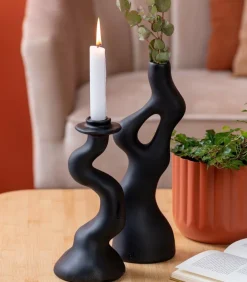 Present Time Vaas Organisch Swirls zwart
