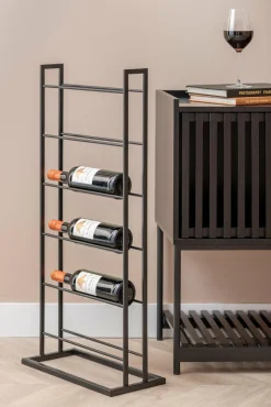 Present Time Wijnrek Single Floor metaal mat zwart