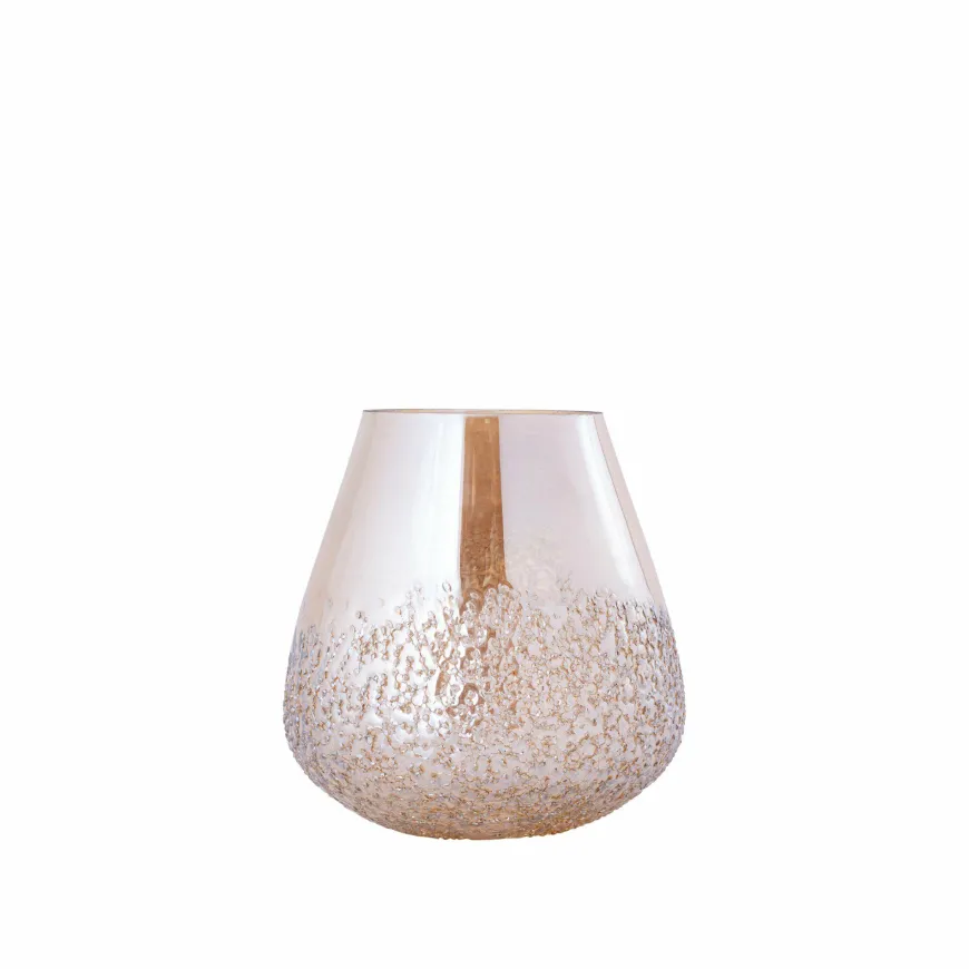 PTMD Ameara Amber glas rond taps windlicht M
