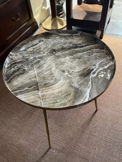 PTMD Bijzettafel Jiven Goud / Marmer print