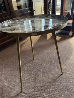 PTMD Bijzettafel Jiven Goud / Marmer print