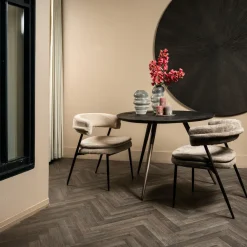 PTMD Eettafel Fieron Acacia zwart organisch 110 cm