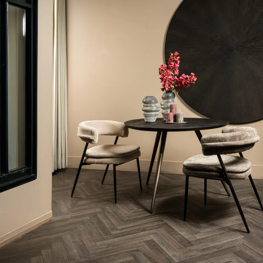 PTMD Eettafel Fieron Acacia zwart organisch 110 cm