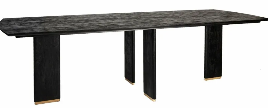 PTMD Eettafel Liber mango zwart gouden poot 280 cm