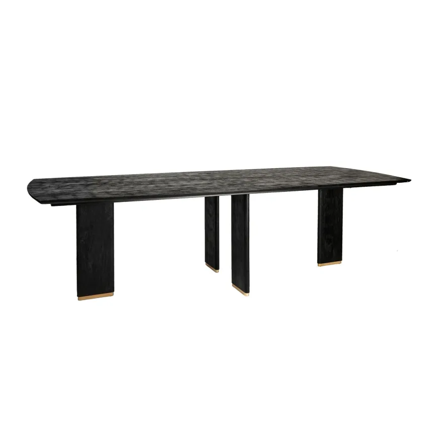 PTMD Eettafel Liber mango zwart gouden poot 280 cm