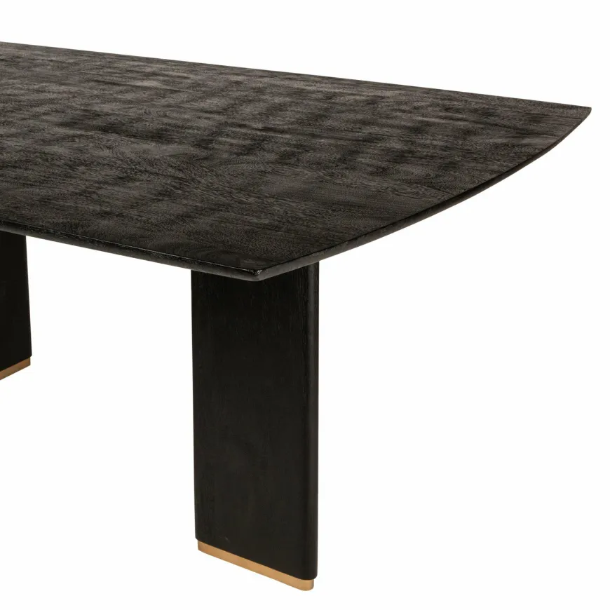 PTMD Eettafel Liber mango zwart gouden poot 200 cm
