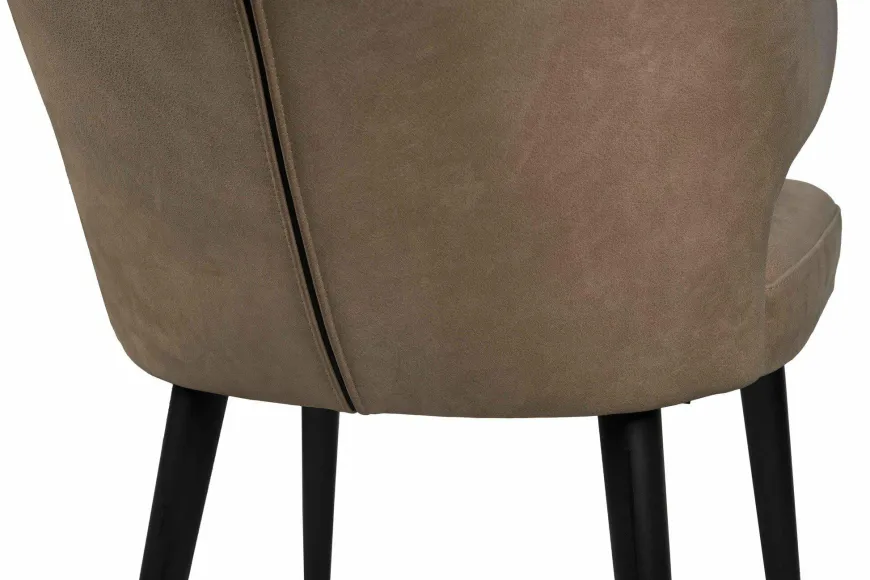 PTMD Eettafelstoel Fiori taupe terraleer met houten poten