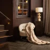 PTMD Fauteuil Carice Beige met gouden onderstel