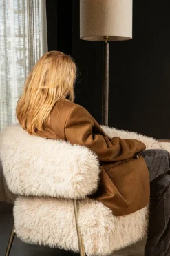PTMD Fauteuil Hair Cream met champagne kleurige poten