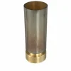 PTMD Kandelaar / Vaas Morrible Amber round glas laag