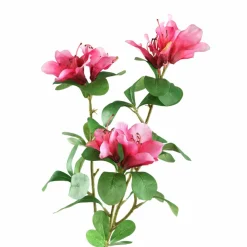 PTMD Kunstbloem roze azalea met bladeren