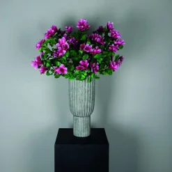 PTMD Kunstbloem roze azalea met bladeren