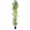 PTMD Kunstplant Leaves Plant green bamboo natural in pot - 240 cm hoog