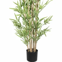 PTMD Kunstplant Leaves Plant green bamboo natural in pot - 240 cm hoog