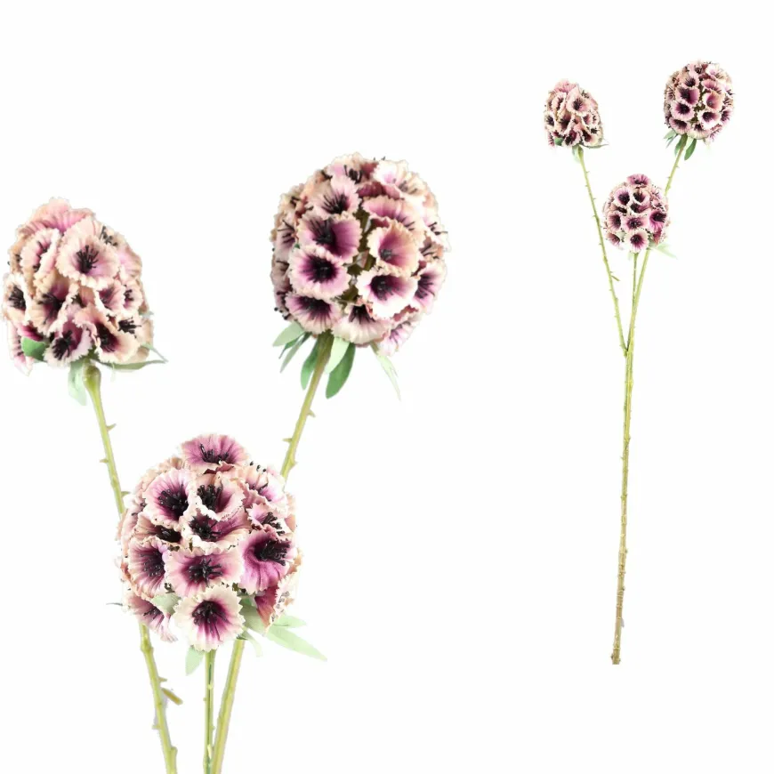 PTMD Kunsttak Garden Flower roze scabiosa