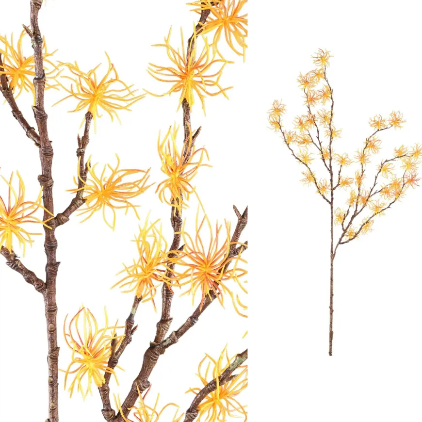 PTMD KunsttakTwig Plant hamamelis geel - oranje