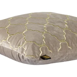 PTMD Kussen Lizze Beige velvet embroidery patroon 45 x 45