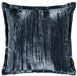 PTMD Kussen Senny Blauw velvet ruffle rim 45 x 45 cm