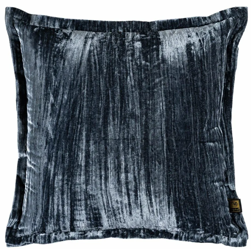 PTMD Kussen Senny Blauw velvet ruffle rim 45 x 45 cm