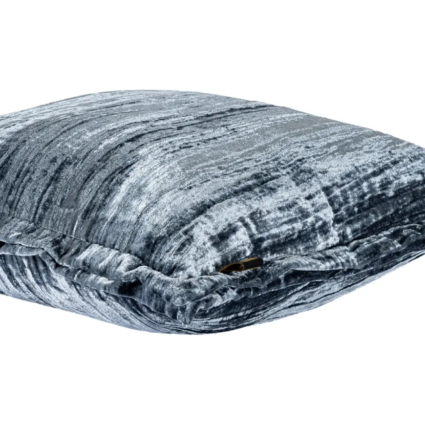 PTMD Kussen Senny Blauw velvet ruffle rim 45 x 45 cm