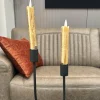 PTMD LED Dinerkaars rustiek goud beweegbare vlam 2 stuks - kort model