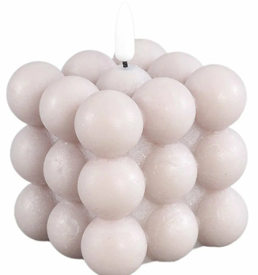 PTMD LED Licht Kaars Bubble beige S