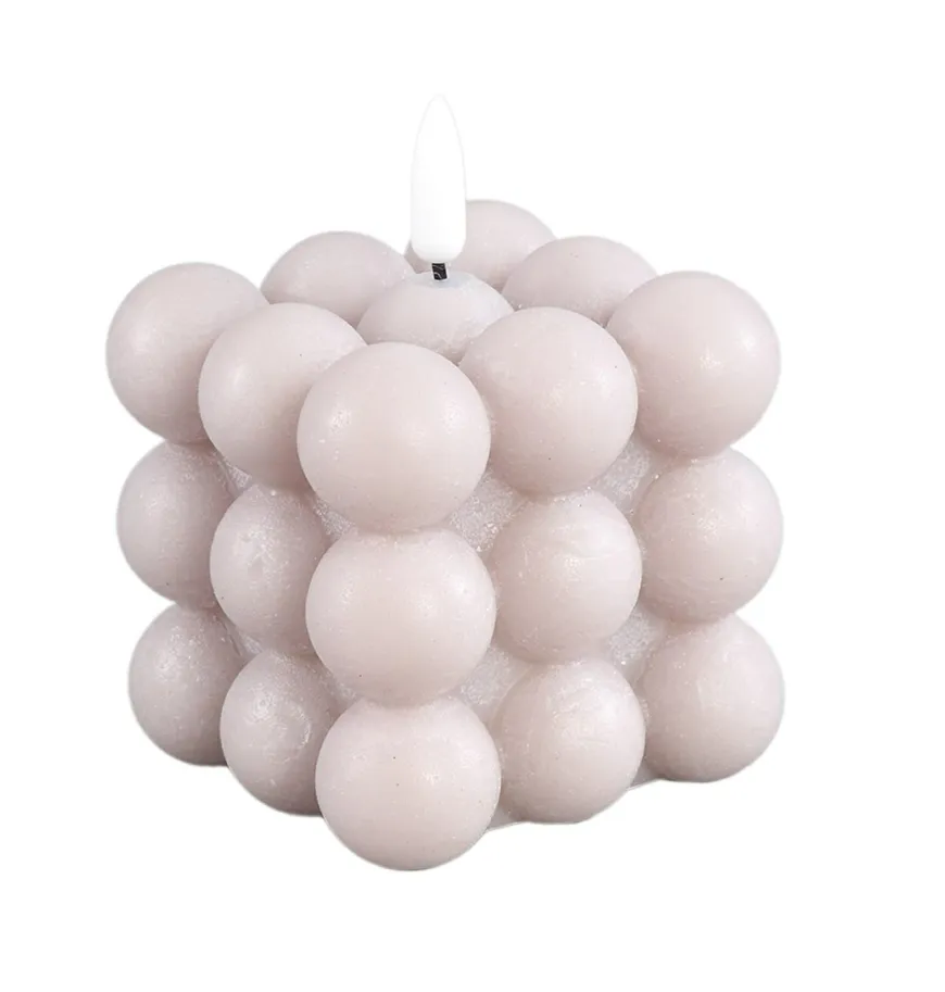 PTMD LED Licht Kaars Bubble beige S