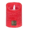 PTMD LED Licht Kaars rustiek rood met beweegbare vlam S