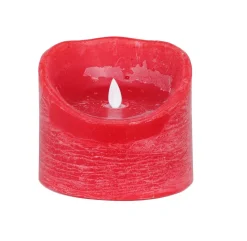 PTMD LED Licht Kaars rustiek rood met beweegbare vlam XL