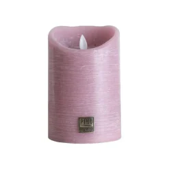 PTMD LED Licht Kaars rustiek roze met beweegbare vlam M