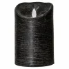 PTMD LED Licht Kaars rustic zwart met beweegbare vlam