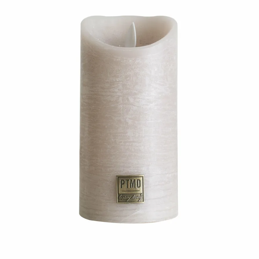 PTMD LED Licht Kaars rustiek beige met beweegbare vlam - Diverse afmetingen