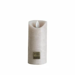 PTMD LED Licht Kaars rustiek beige met beweegbare vlam - Diverse afmetingen