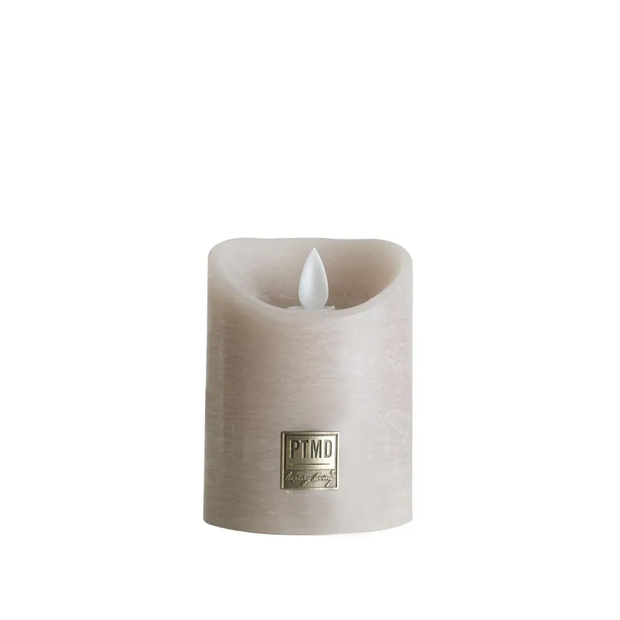 PTMD LED Licht Kaars rustiek beige met beweegbare vlam - Diverse afmetingen