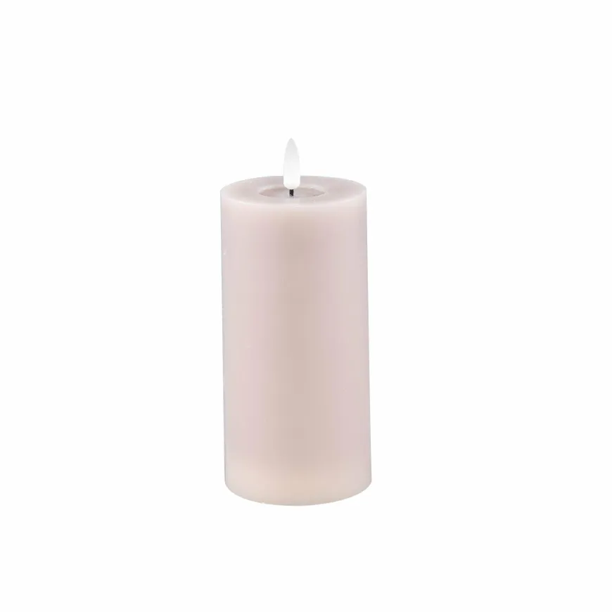 PTMD LED Licht Kaars smooth beige met beweegbare vlam M