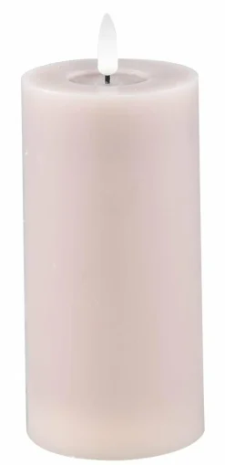 PTMD LED Licht Kaars smooth beige met beweegbare vlam M