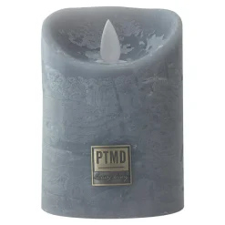 PTMD LED Licht Kaars suede grey met beweegbare vlam