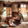 PTMD Melani Glass schilderij verlaten huis