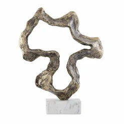 PTMD Ornament Maryan Brass aluminium op marmeren voet S