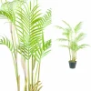 PTMD Palmboom groen in zwarte plastic pot - 148 cm hoog