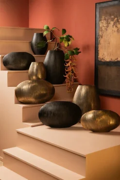 PTMD Pot Jowad Antique Gold alu sheet pot rib hoog ovaal M