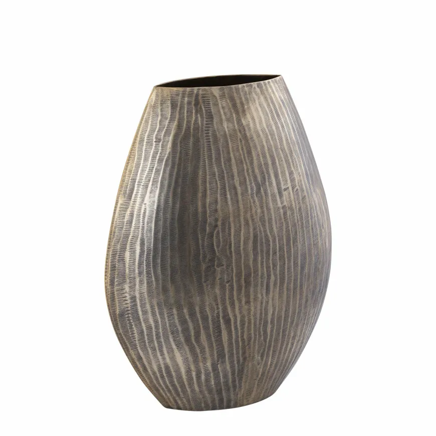 PTMD Pot Jowad Antique Gold alu sheet pot rib hoog ovaal M