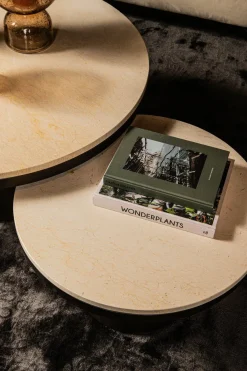PTMD Salontafel Bregt laag Ø 90 beige marmer